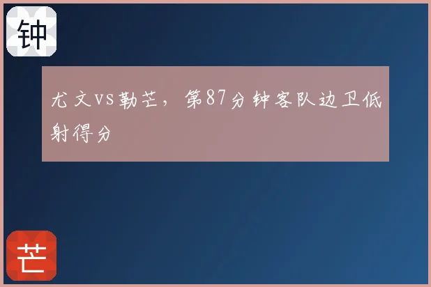 尤文vs勒芒，第87分钟客队边卫低射得分